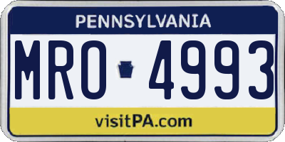 PA license plate MRO4993