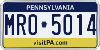 PA license plate MRO5014