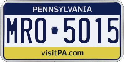 PA license plate MRO5015