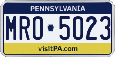 PA license plate MRO5023