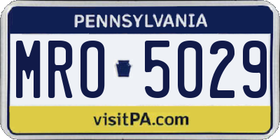 PA license plate MRO5029