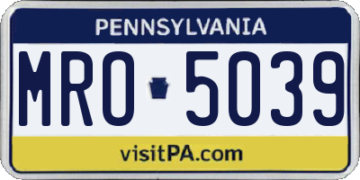 PA license plate MRO5039