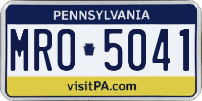 PA license plate MRO5041