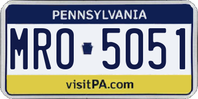 PA license plate MRO5051