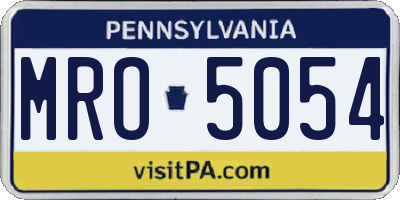 PA license plate MRO5054