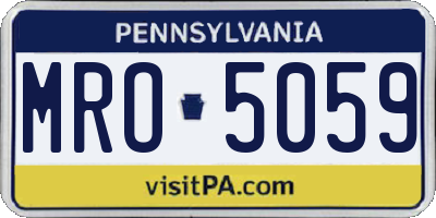 PA license plate MRO5059