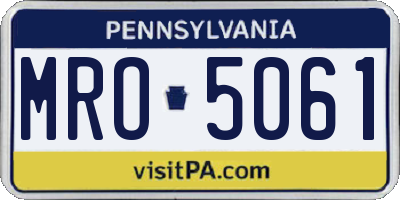 PA license plate MRO5061