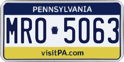 PA license plate MRO5063