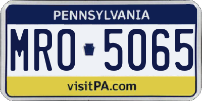 PA license plate MRO5065