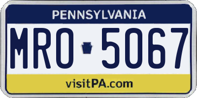PA license plate MRO5067