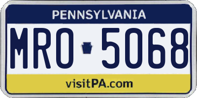 PA license plate MRO5068