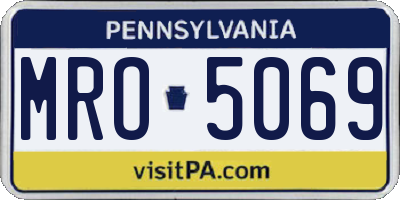 PA license plate MRO5069