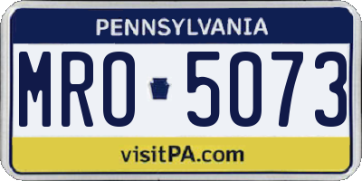PA license plate MRO5073