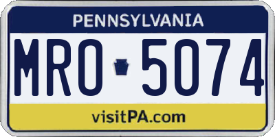 PA license plate MRO5074