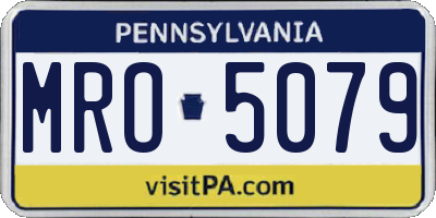 PA license plate MRO5079