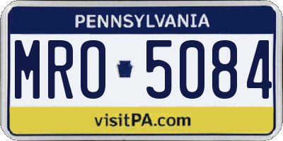 PA license plate MRO5084