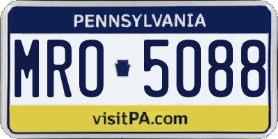 PA license plate MRO5088