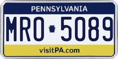 PA license plate MRO5089