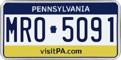 PA license plate MRO5091