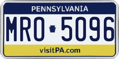 PA license plate MRO5096