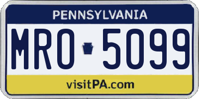 PA license plate MRO5099