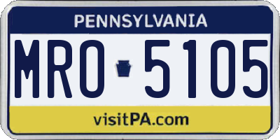 PA license plate MRO5105
