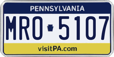 PA license plate MRO5107