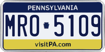 PA license plate MRO5109