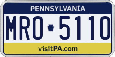 PA license plate MRO5110