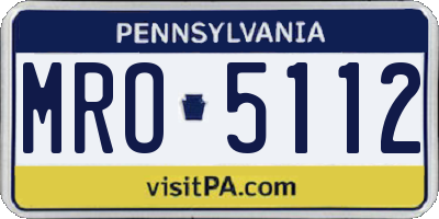 PA license plate MRO5112