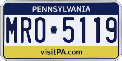 PA license plate MRO5119