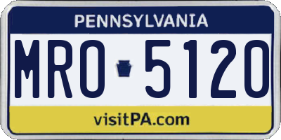 PA license plate MRO5120
