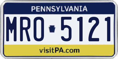 PA license plate MRO5121