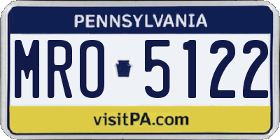PA license plate MRO5122