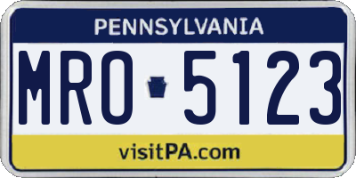 PA license plate MRO5123