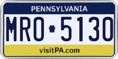 PA license plate MRO5130