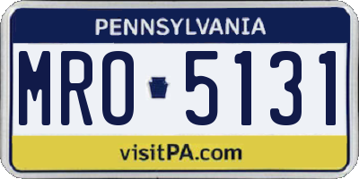 PA license plate MRO5131
