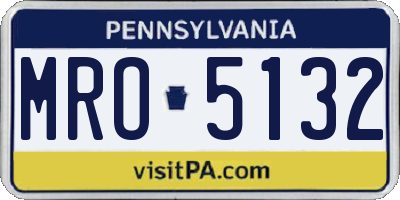 PA license plate MRO5132