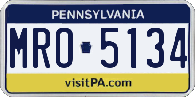 PA license plate MRO5134