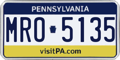 PA license plate MRO5135