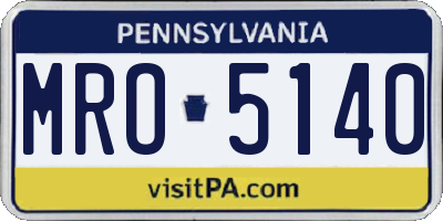 PA license plate MRO5140