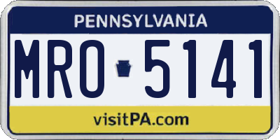 PA license plate MRO5141