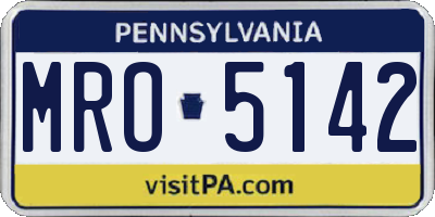PA license plate MRO5142