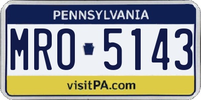 PA license plate MRO5143