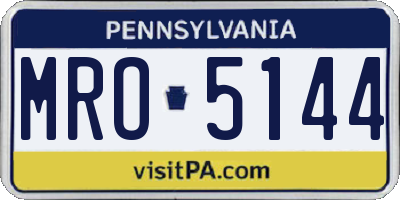 PA license plate MRO5144