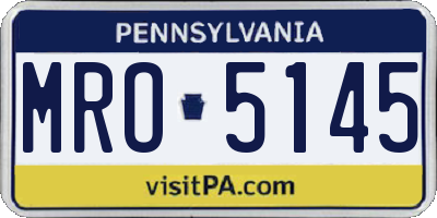 PA license plate MRO5145