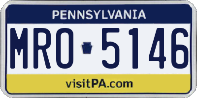 PA license plate MRO5146
