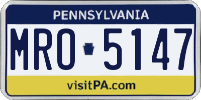 PA license plate MRO5147