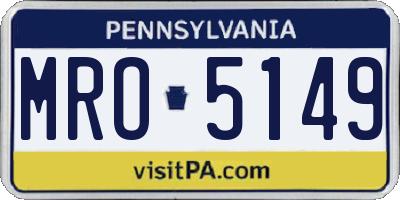 PA license plate MRO5149