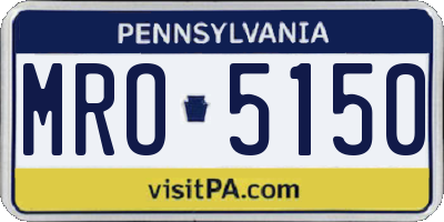PA license plate MRO5150